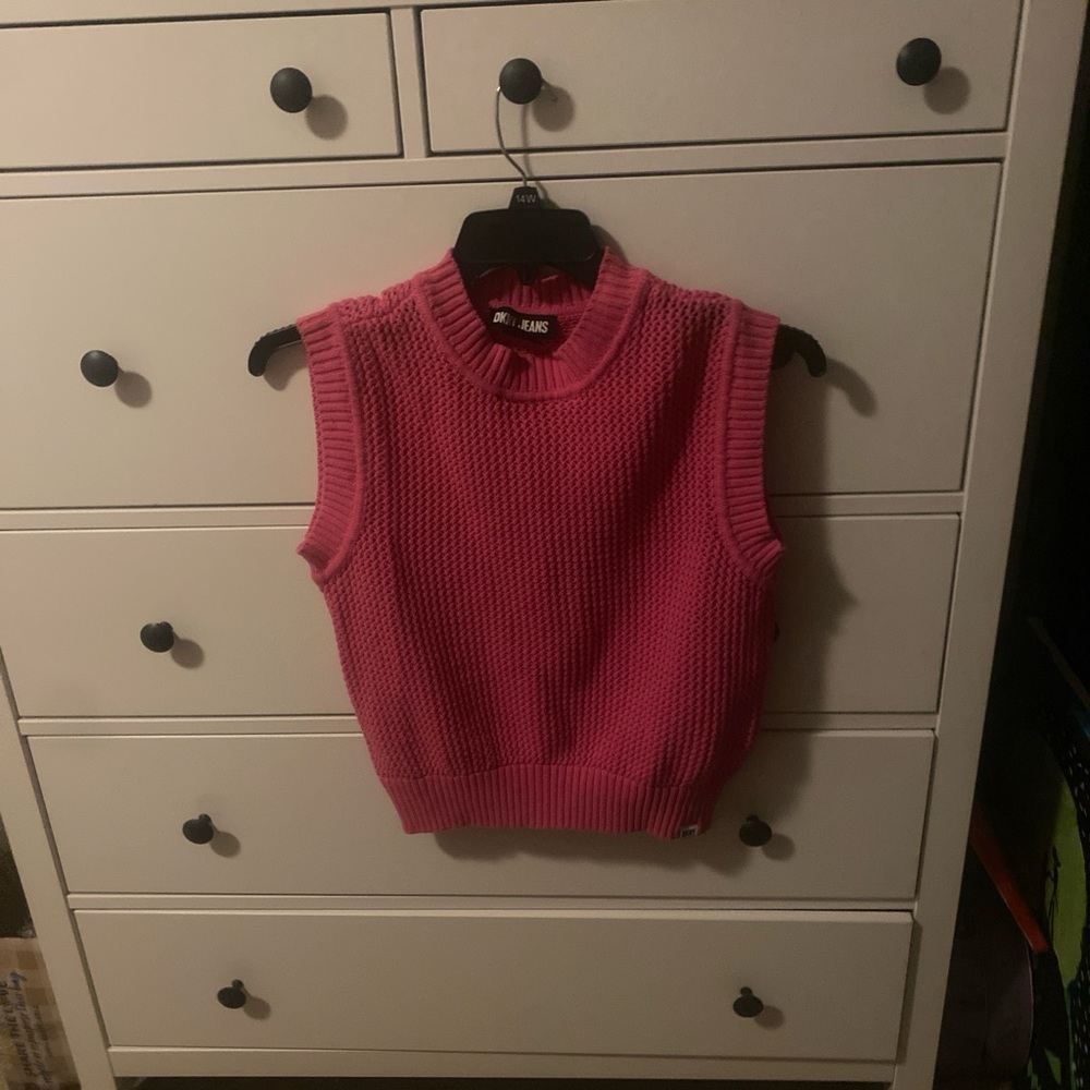 Pink sweater vest